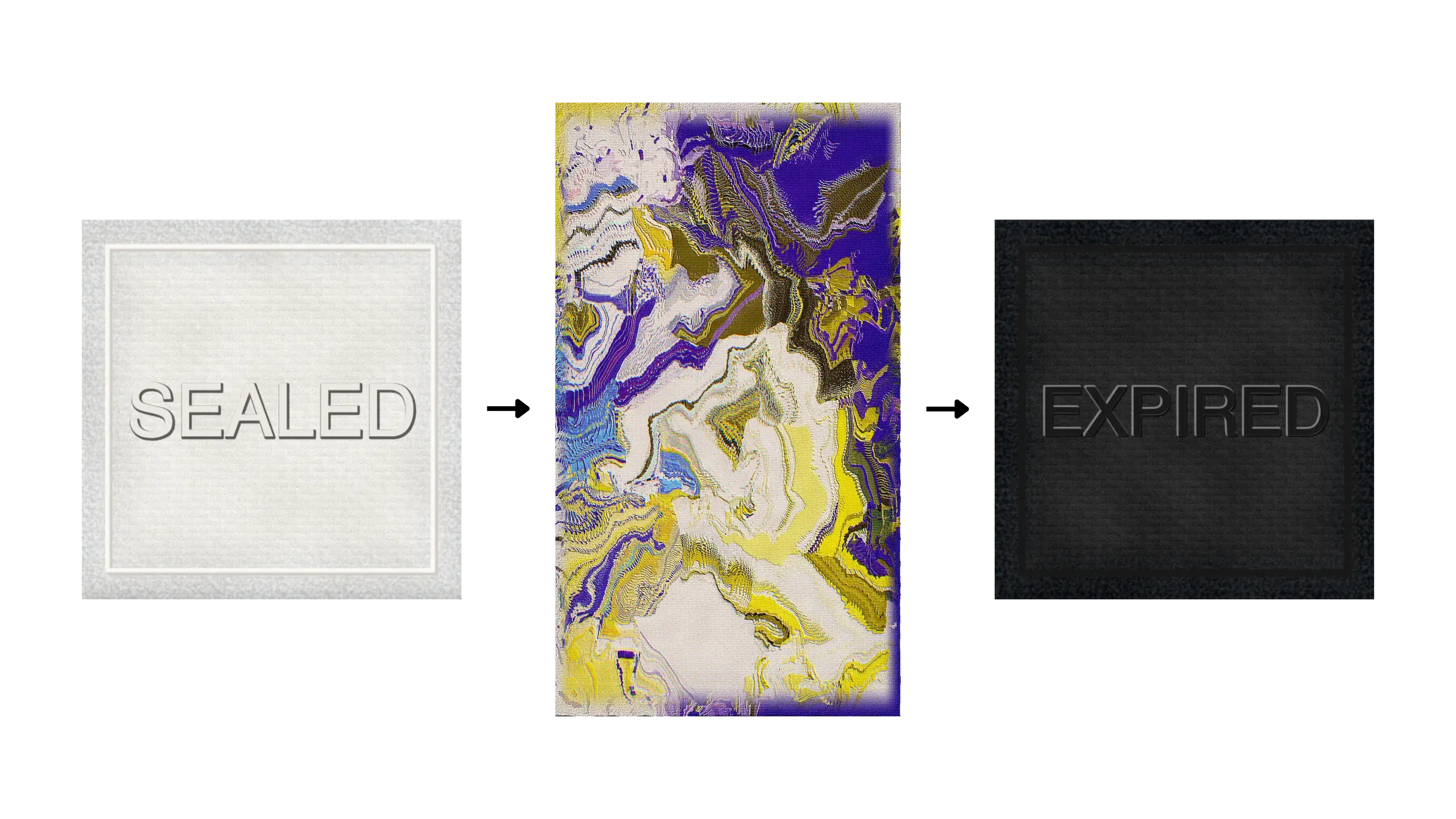 BEST BEFORE lifecycle: sealed, open artwork, and expired